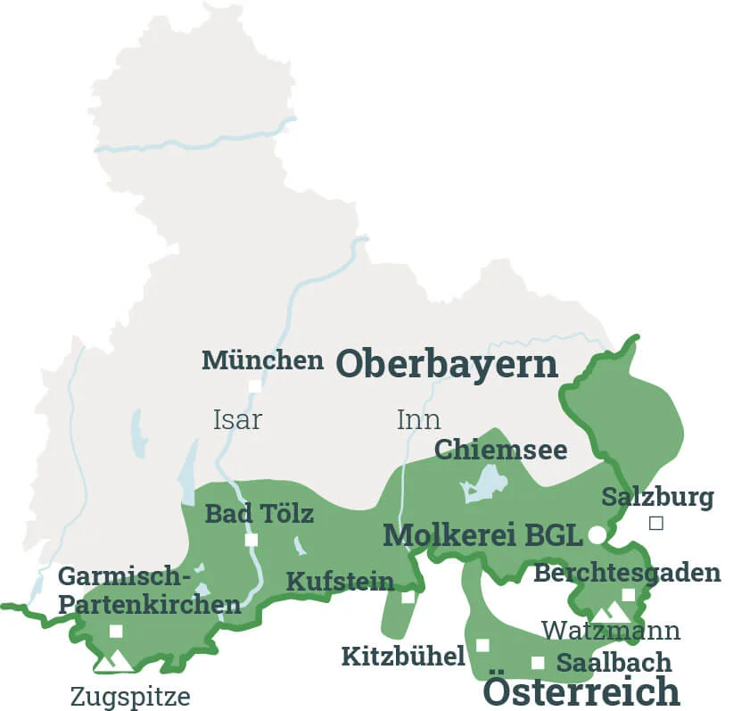 Molkerei Berchtesgadener Land Einzugsgebiet Bergbauern