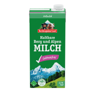 Haltbare Berg- und Alpenmilch, laktosefrei, 1 Liter Tetra Slim 3,5 % Fett