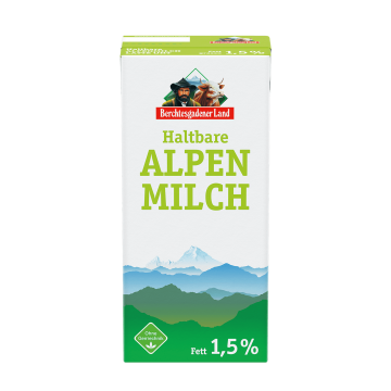 Haltbare Alpenmilch fettarm, 1 Liter Tetra Slim 1,5 % Fett