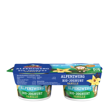 Alpenzwerg Bio-Joghurt, 2 x 100 g Becher Vanille