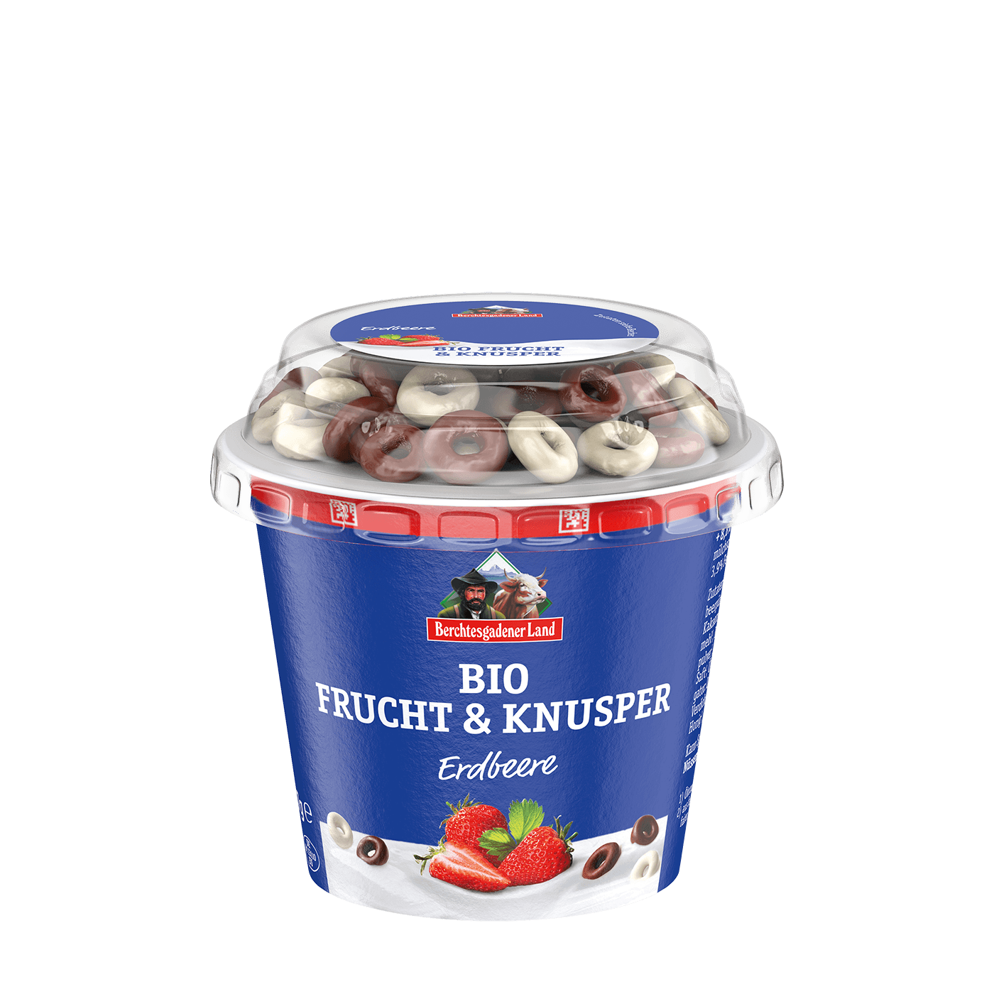 Bio-Frucht&Knusper, 137 g Becher Erdbeere mit Schokokringel