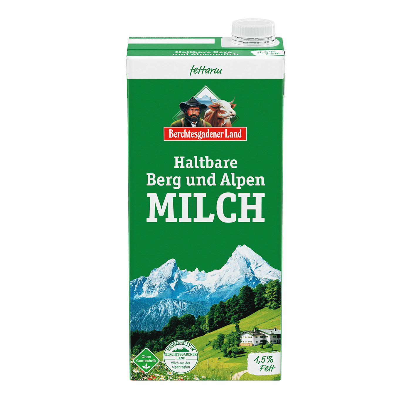 UHT mountain and alpine milk, 1 litre Tetra Slim 1.5 % fat