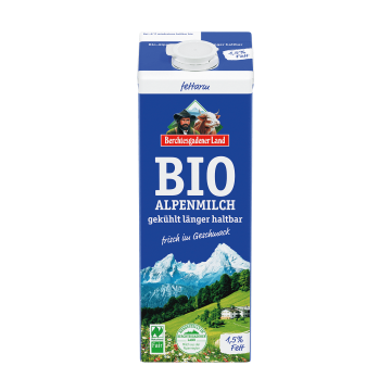 Frische Bio-Alpenmilch, länger haltbar, 1 Liter Tetra Edge 1,5 % Fett