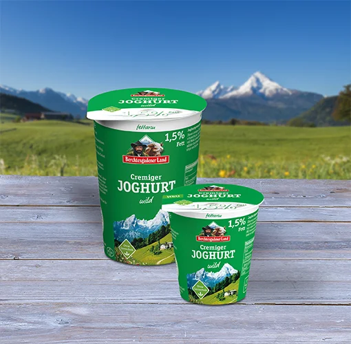 Molkerei Berchtesgadener Land führt fettarmen cremigen Naturjoghurt in Portionsgröße 150g ein
