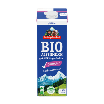 Frische Bio-Alpenmilch länger haltbar laktosefrei, 1 Liter Tetra Edge 1,5 % Fett