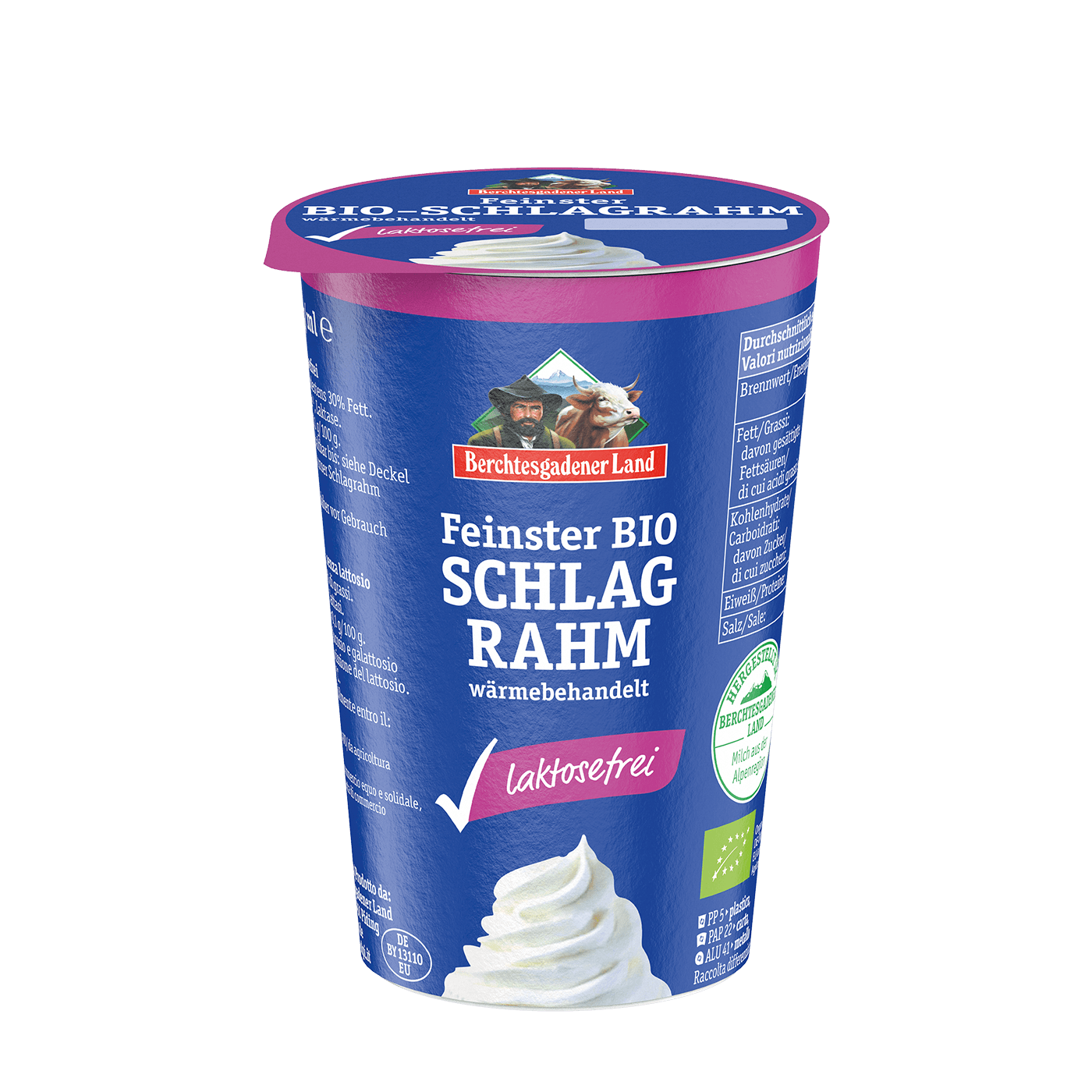Feinster Bio-Schlagrahm, laktosefrei, 200 g Vasetto
