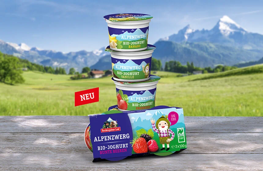 Der neue Alpenzwerg Joghurt der Molkerei Berchtesgadener Land