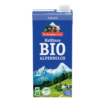 Haltbare Bio-Alpenmilch, 1 Liter Tetra Slim 3,5 % Fett