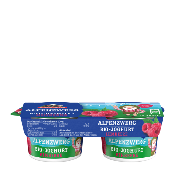Alpenzwerg Bio-Joghurt, 2 x 100 g Becher Himbeere