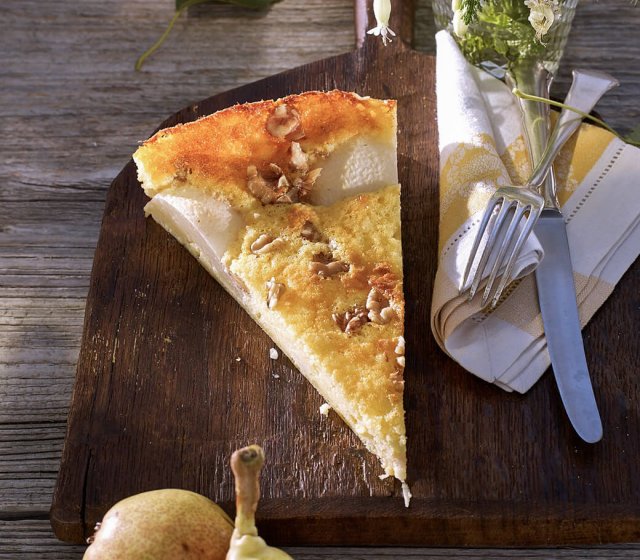 einfacher-topfen-griesskuchen-mit-birnen