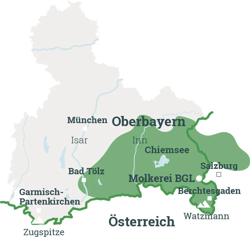 Molkerei Berchtesgadener Land Einzugsgebiet Bio