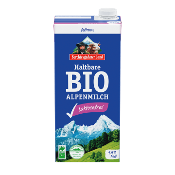 Haltbare Bio-Alpenmilch, laktosefrei, 1 Liter Tetra Slim 1,5 % Fett