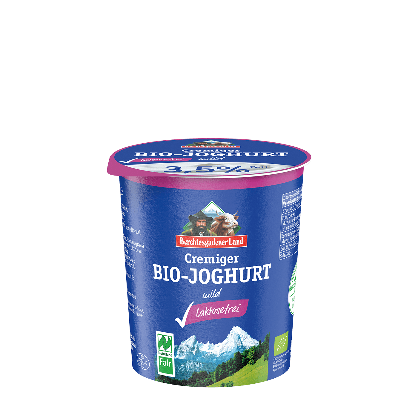 Organic yoghurt lactose-free, 400 g pot 3.5 % fat