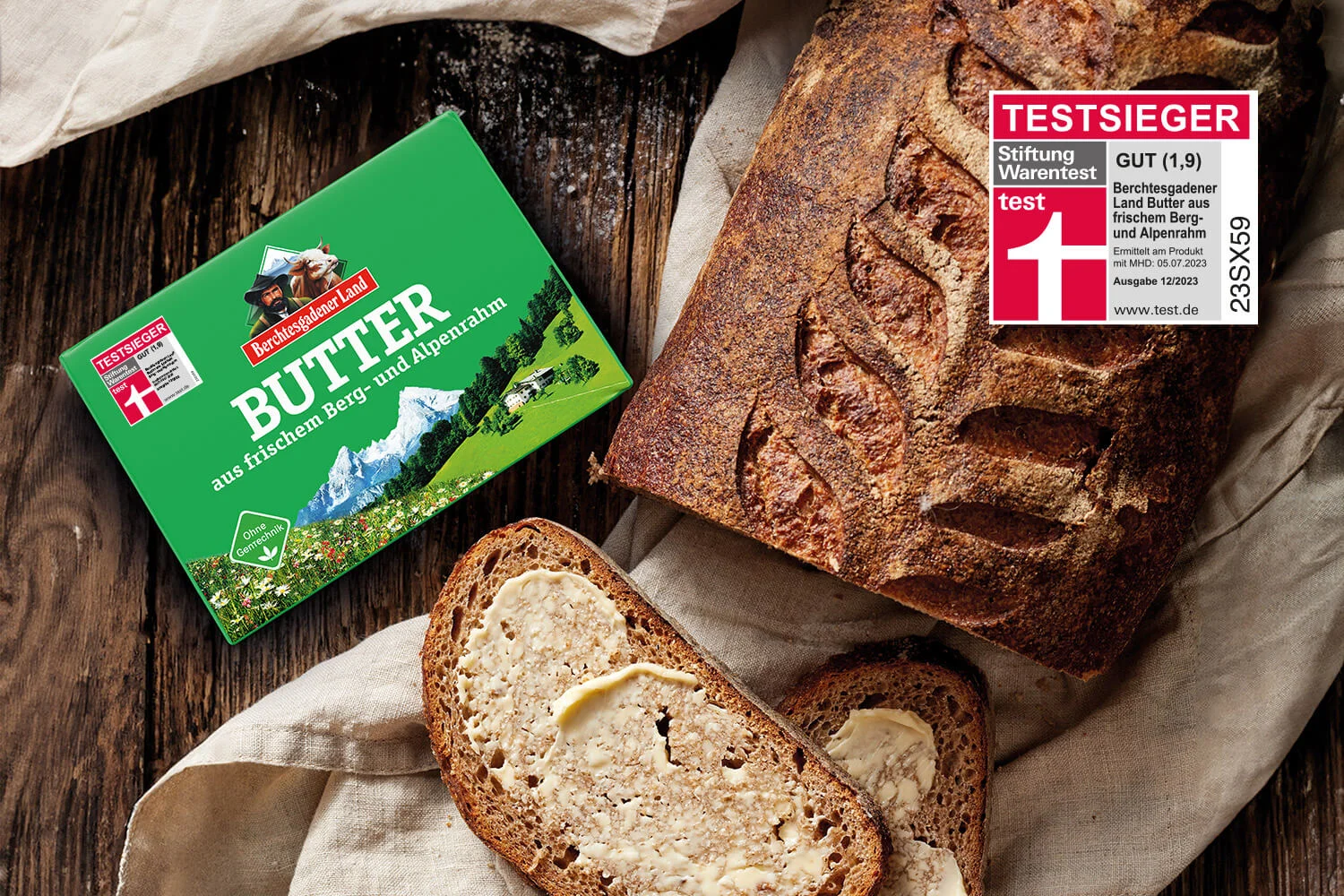 Unsere Butter ist<br>Testsieger!
