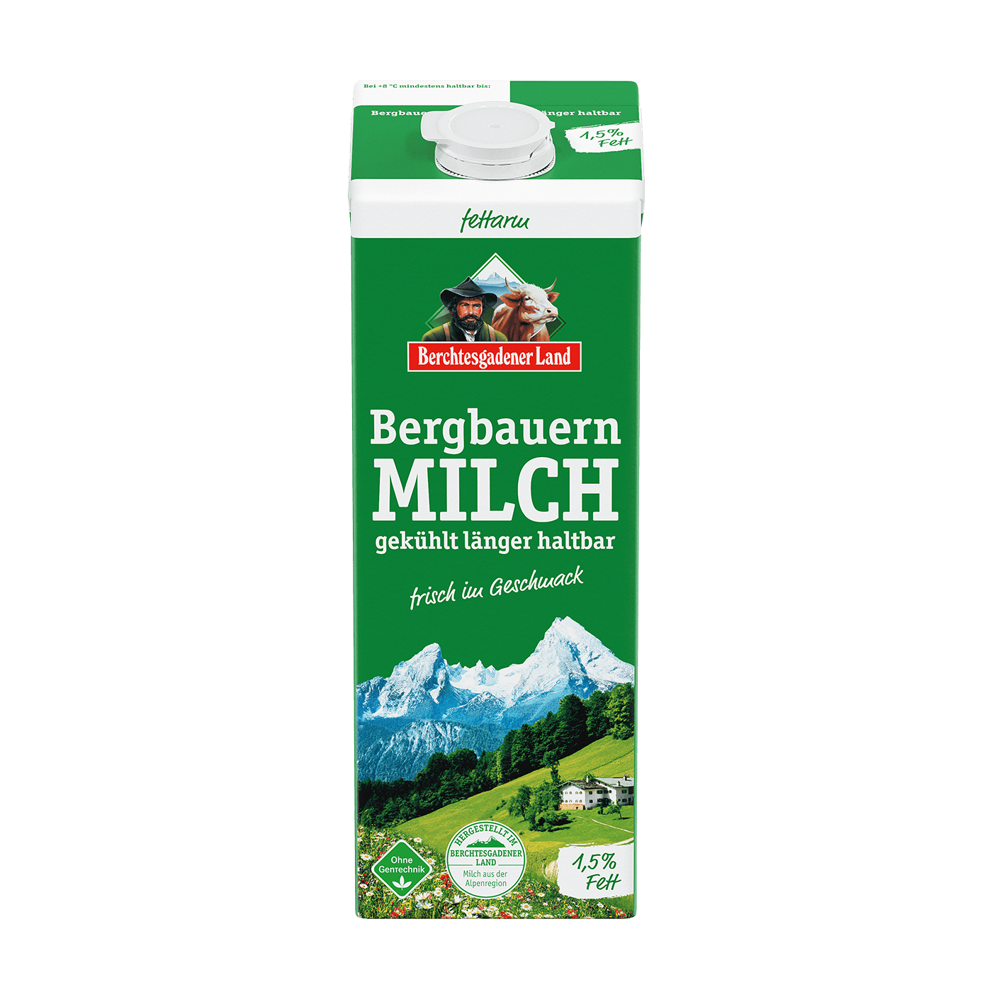 Fresh mountain farm milk, extended shelf life, 1 litre Tetra Edge 1.5 % fat
