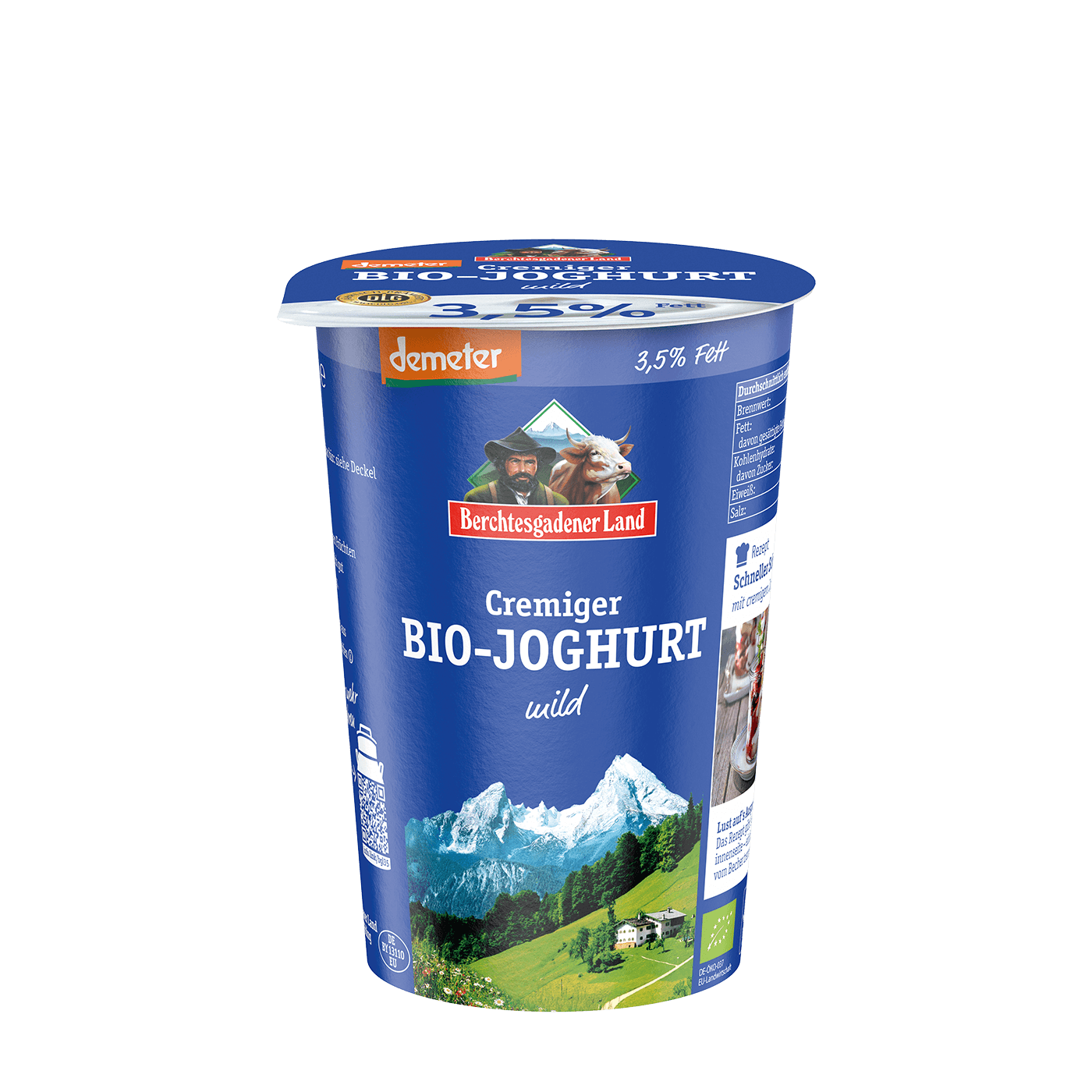 Creamy organic yoghurt mild, 500 g pot 3.5 % fat