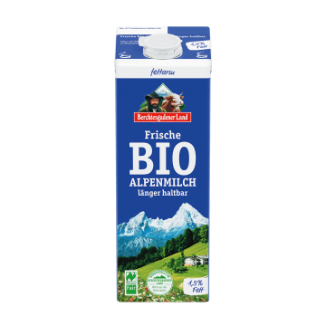Frische Bio-Alpenmilch, länger haltbar, 1 Liter Tetra Edge 1,5 % Fett