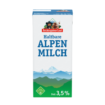 Haltbare Alpenmilch, 1 Liter Tetra Slim 3,5 % Fett