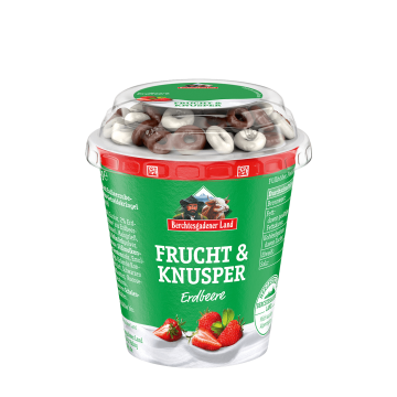 Frucht Knusper, 150 g Becher Erdbeere mit Schokokringel