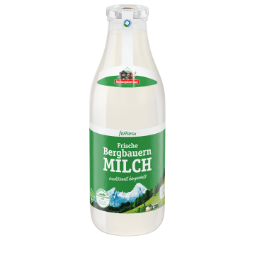 Frische Bergbauern-Milch, 1 Liter Mehrwegflasche 1,5 % Fett