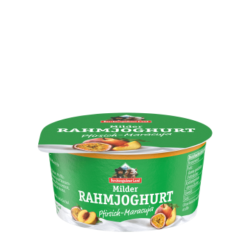 Milder Rahmjoghurt, 150 g Becher Pfirsich-Maracuja
