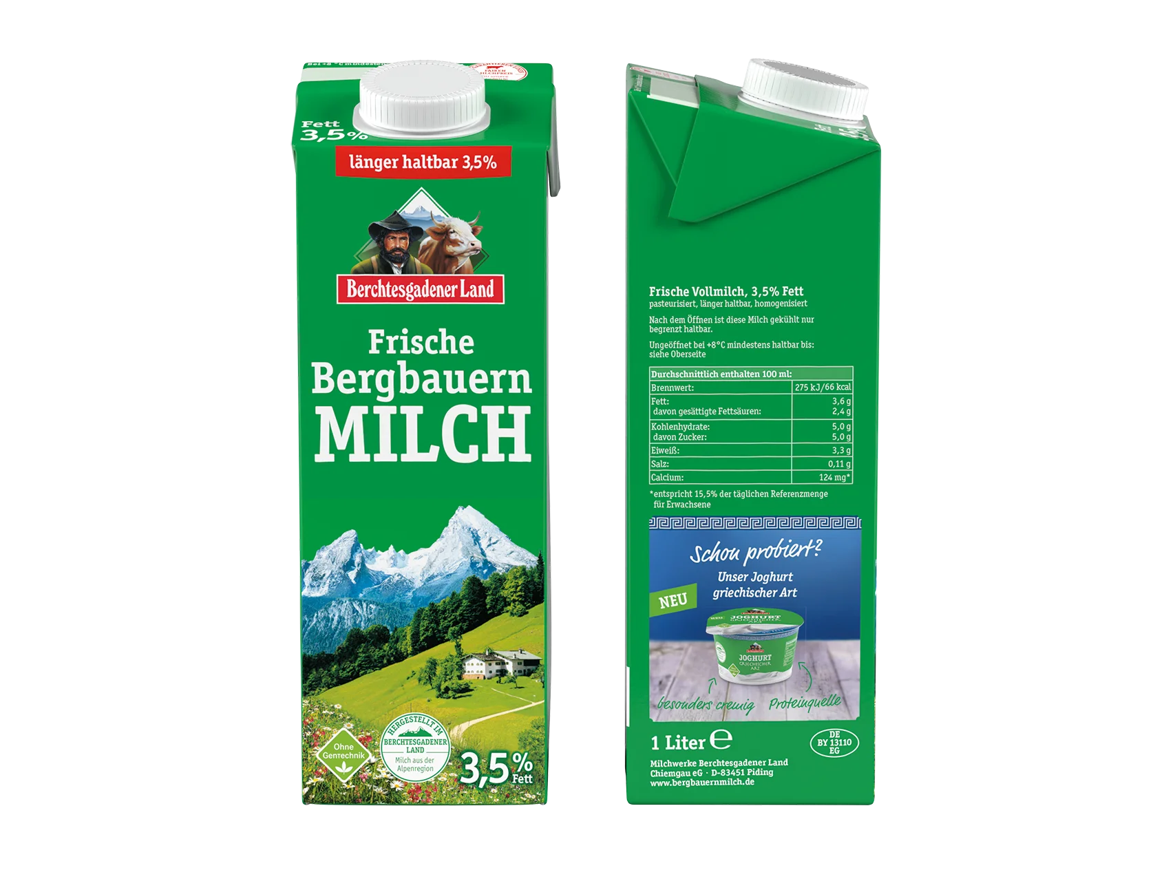 Molkerei Berchtesgadener Land führt Naturjoghurt griechischer Art im nachhaltigen 200g Zweikomponentenbecher ein - Crosspromo informiert Verbraucher über Neuprodukt
