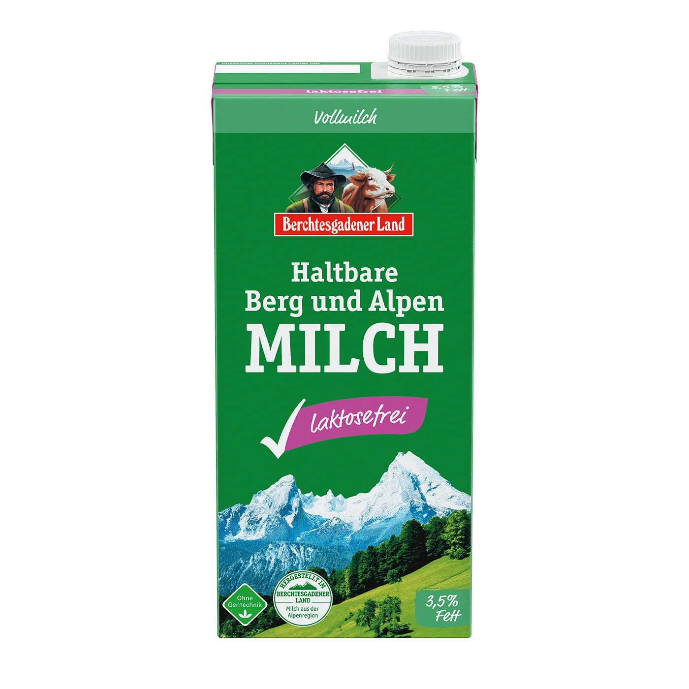 Haltbare Berg- und Alpenmilch, laktosefrei, 1 Liter Tetra Slim 3,5 % Fett