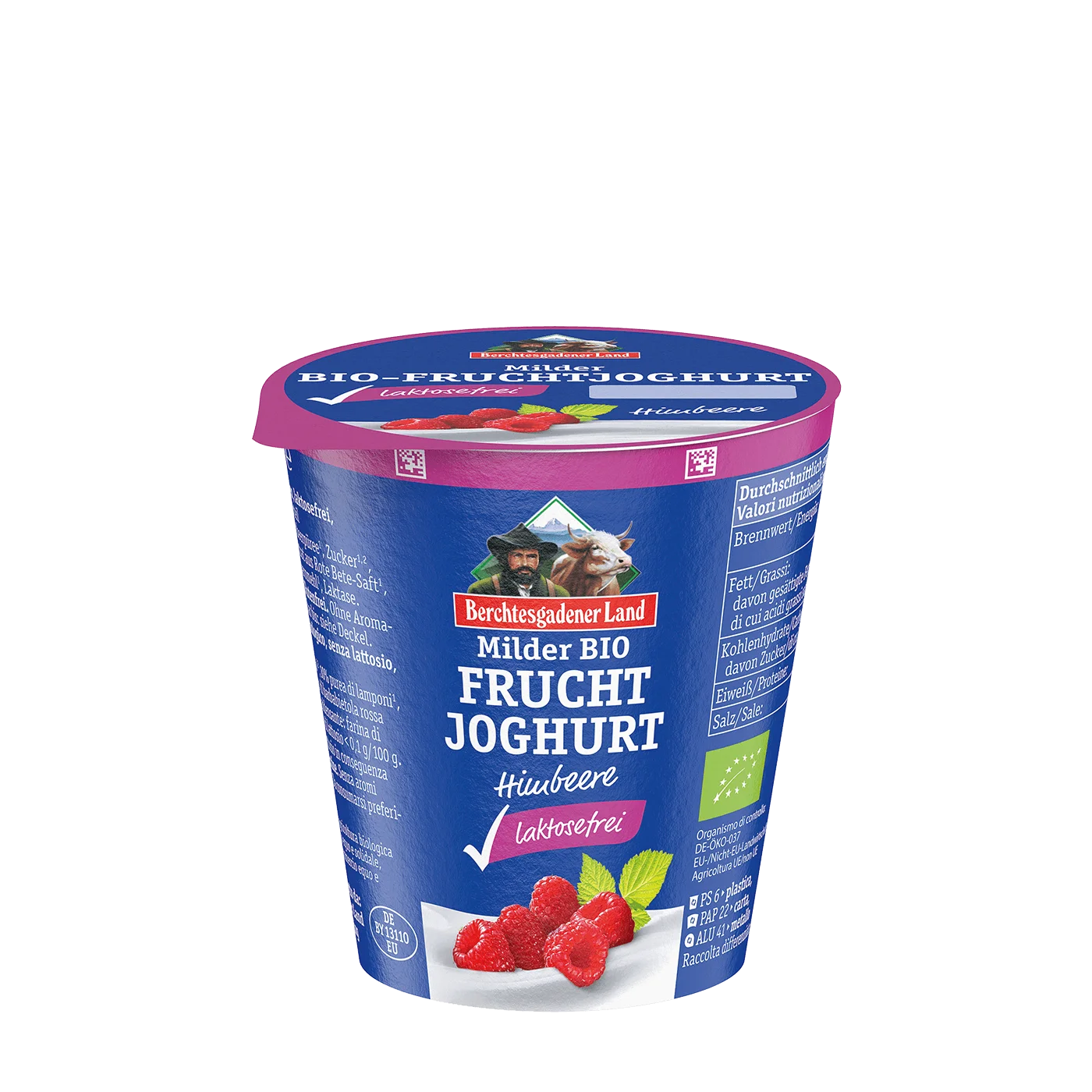 Bio-Fruchtjoghurt, laktosefrei, 150 g Becher Himbeere