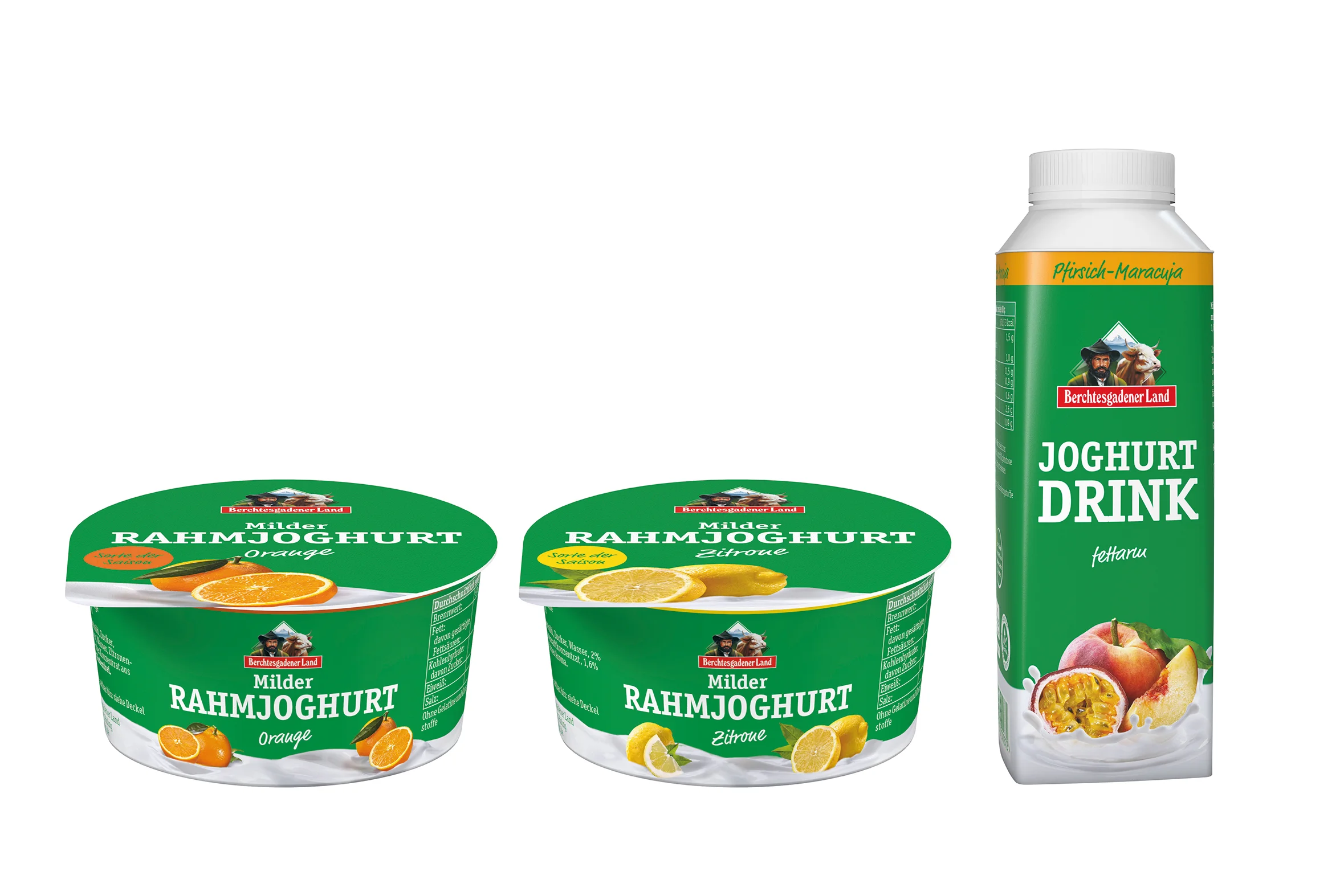 Neu: Joghurtdrink Pfirsich-Maracuja und Rahmjoghurt Orange und Zitrone