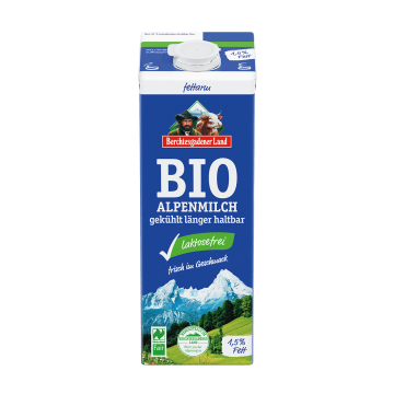 Bio-Alpenmilch gekühlt länger haltbar, laktosefrei , 1 Liter Tetra Edge 1,5 % Fett