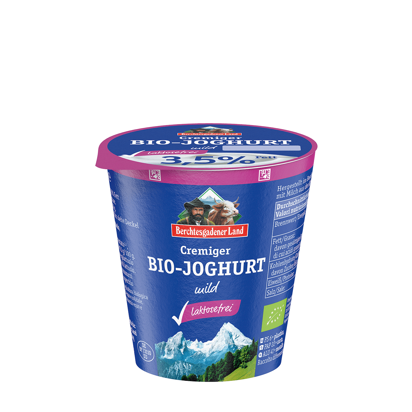 Organic yoghurt lactose-free, 150 g pot 3.5 % fat