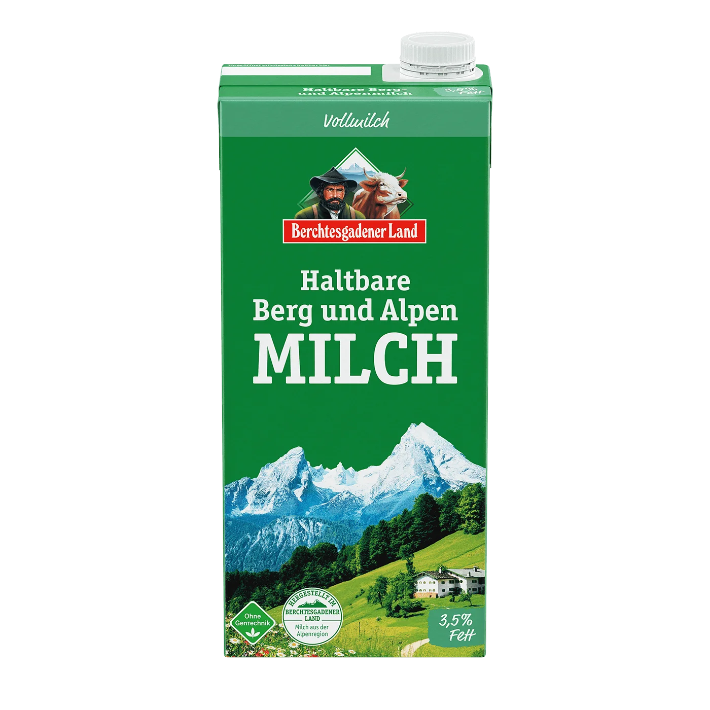 Haltbare Berg- und Alpenmilch, 1 Liter Tetra Slim 3,5 % Fett