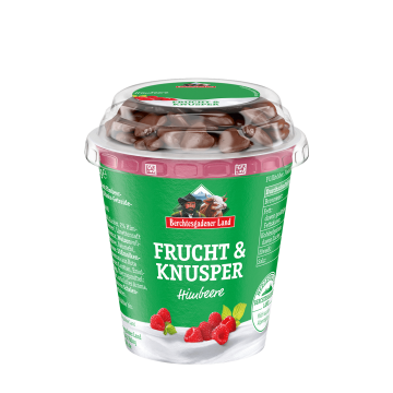 Frucht Knusper, 150 g Becher Himbeere mit Schokoherzen