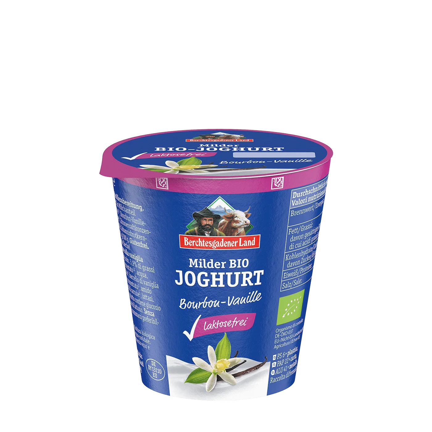 Bio-Fruchtjoghurt, laktosefrei, 150 g Becher Vanille